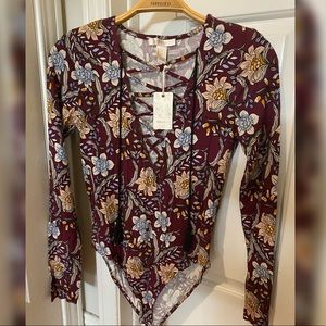 F21 deep crisscross V-neck top